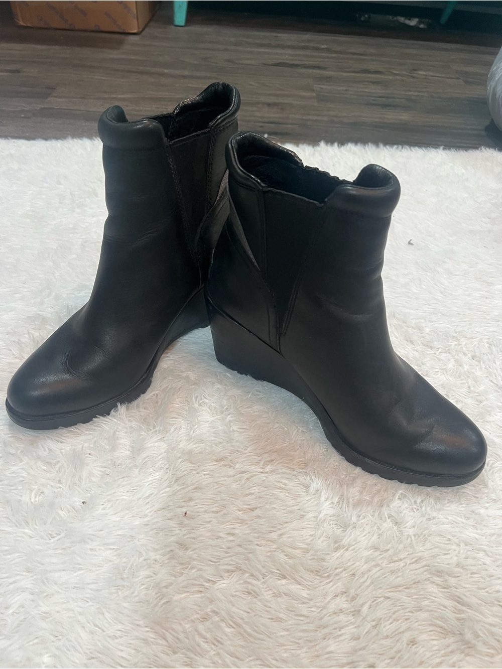 Sorel Black Wedge Ankle Booties